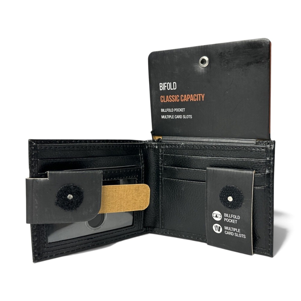 Dickies Bifold Classic Capacity Wallet - Black Leather *NEW*